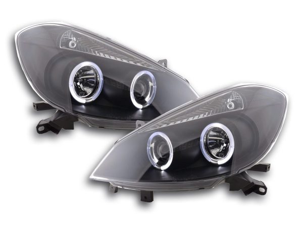 Scheinwerfer Set Renault Clio Typ R  05-08 schwarz (Nur für Rechtslenker)