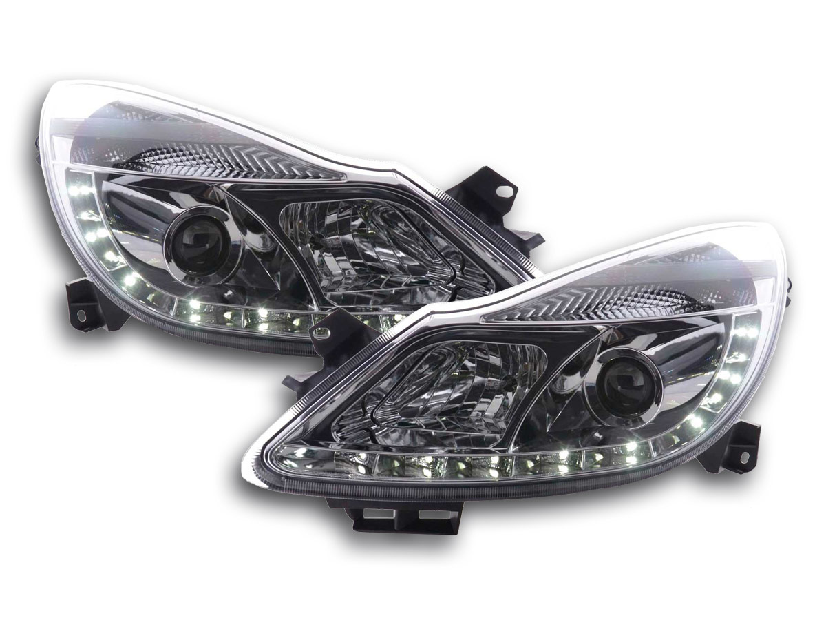 Scheinwerfer Set Daylight LED TFL-Optik Opel Corsa D  06- chrom