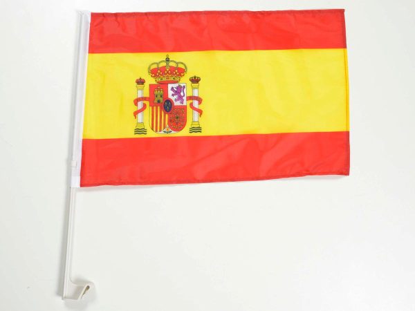 Autofahne Autoflagge Spanien Fahne mit Halterung für Seitenfenster 30x45cm