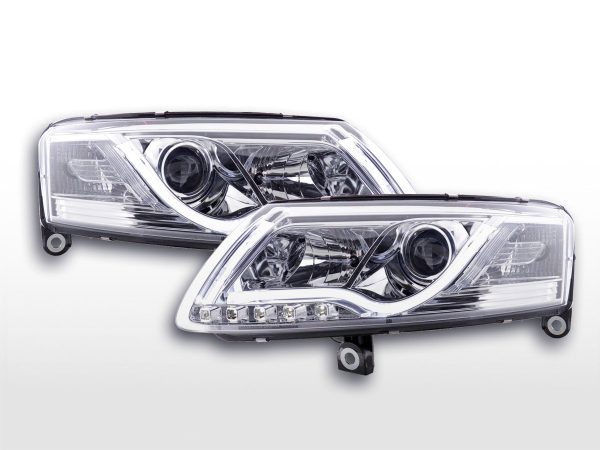 Scheinwerfer Set Daylight LED TFL-Optik Audi A6 Typ 4F  04-08 chrom