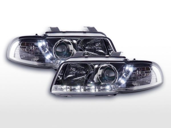 Scheinwerfer Set Daylight LED TFL-Optik Audi A4 Typ B5  95-99 chrom
