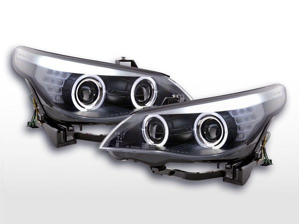 Scheinwerfer Set Xenon Angel Eyes CCFL BMW 5er E60/E61  05-08 schwarz für Rechtslenker