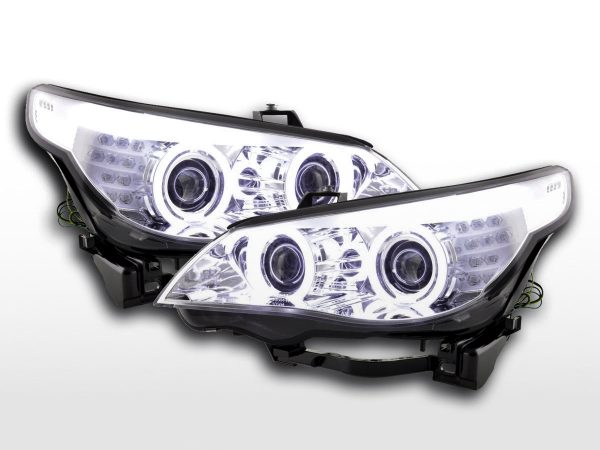 Scheinwerfer Set Xenon Angel Eyes CCFL BMW 5er E60/E61  03-04 chrom