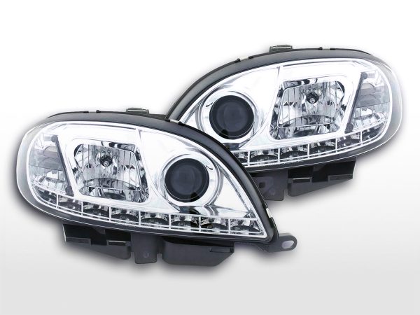 Scheinwerfer Set Daylight LED TFL-Optik Citroen Saxo  00-02 chrom