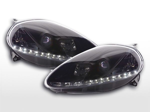 Scheinwerfer Set Daylight LED TFL-Optik Fiat Grande Punto Typ 199  05-08 schwarz