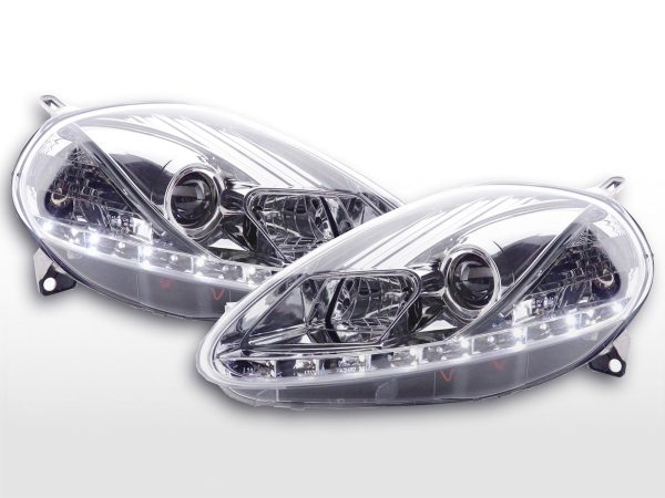 Scheinwerfer Set Daylight LED TFL-Optik Fiat Grande Punto Typ 199  08- chrom