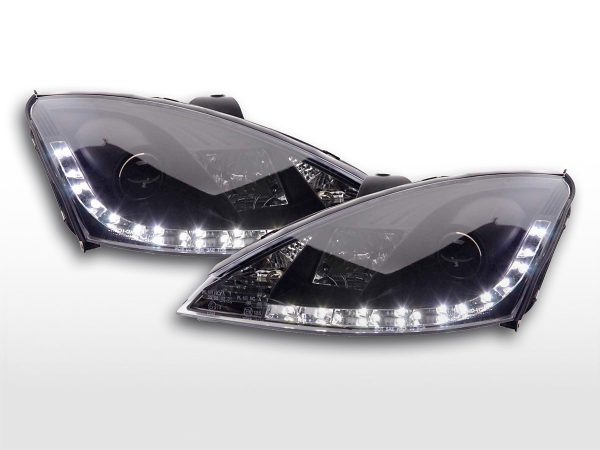 Scheinwerfer Set Daylight LED TFL-Optik Ford Focus 3/4/5-trg.  98-01 schwarz