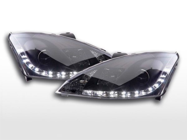 Scheinwerfer Set Daylight LED TFL-Optik Ford Focus 3/4/5-trg.  01-04 schwarz