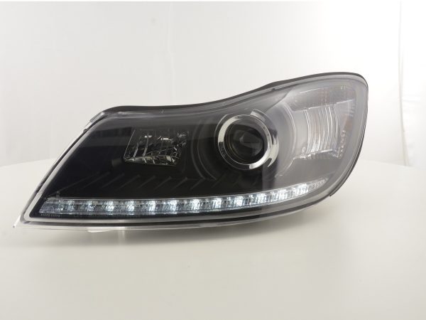 Scheinwerfer Set Daylight LED TFL-Optik Skoda Oktavia ab  2009 schwarz